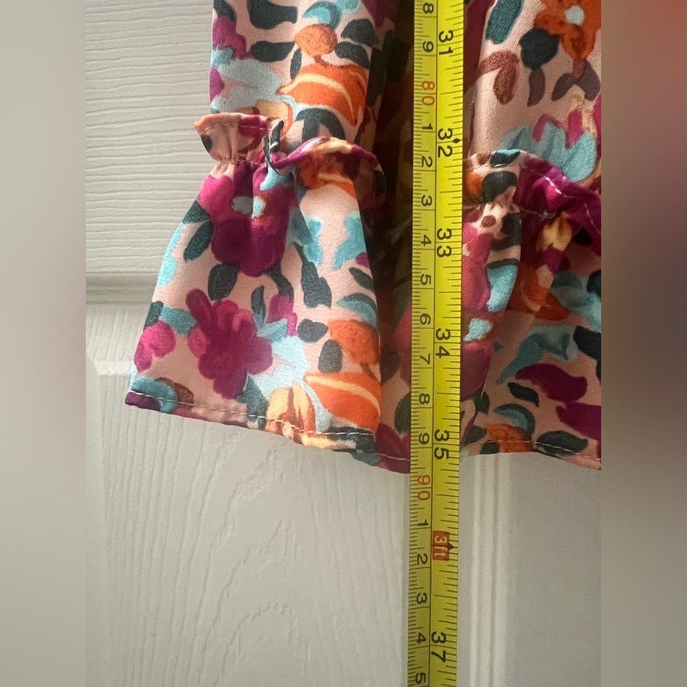 Floral Ruffle Smock-Waist Mini Dress in Multi-Color - Picture 12 of 12